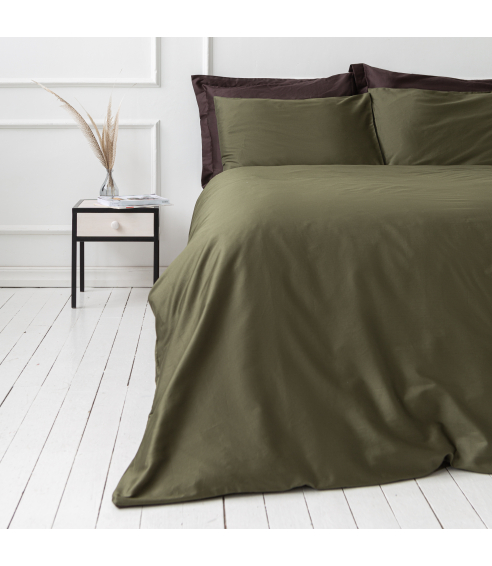 Premium Satin Stoff „Moss green“. Stoffe