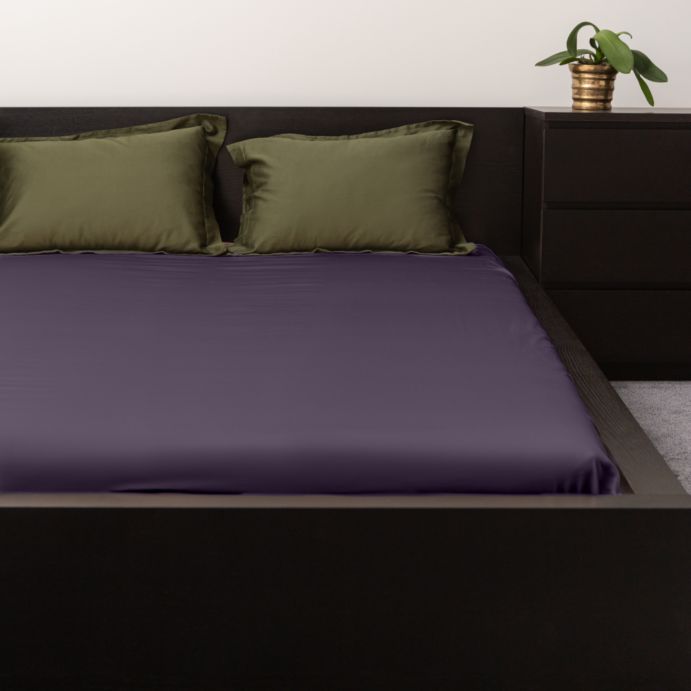 Satin Bettlaken „Mauve“. Bettlaken ohne gummizug, 150x220 cm, 180x220 cm, 200x220 cm, 220x240 cm