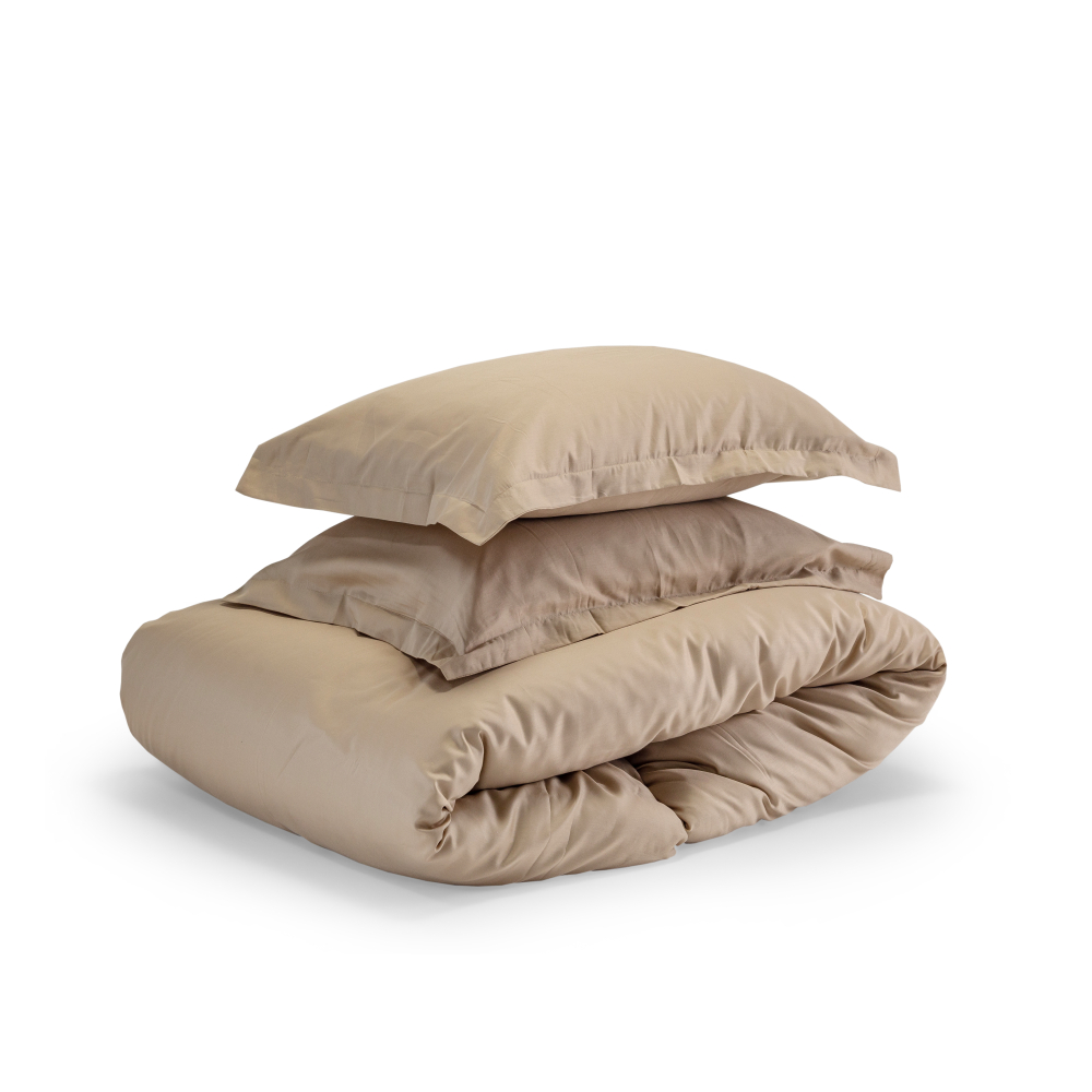 Premium satin bettwäsche set "Classic coffee". Bettwäsche aus Satin, 135/140x200 cm, 200x200 cm