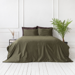 Premium satin bettwäsche set "Moss green". Bettwäsche aus Satin, 135/140x200 cm