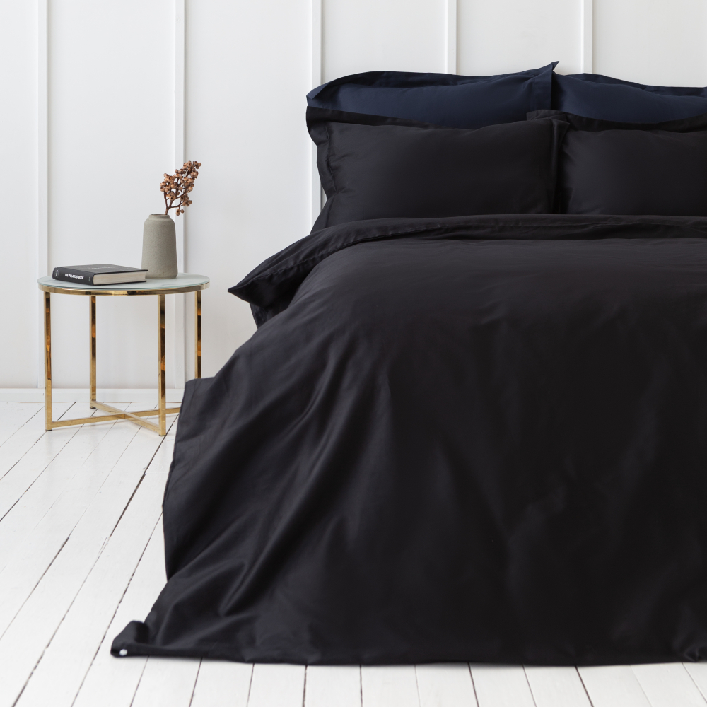 Premium satin bettwäsche set "Midnight". Bettwäsche aus Satin, 140x200 cm, 200x200 cm, 200x220 cm