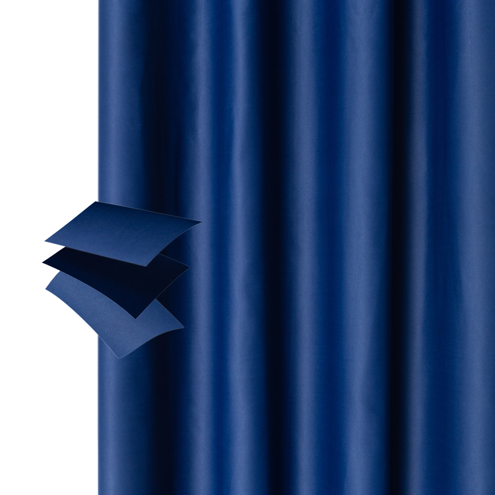 Verdunkelungsvorhang „Navy blue“. Vorhänge, 106x160 cm, 116x228 cm, 140x250 cm