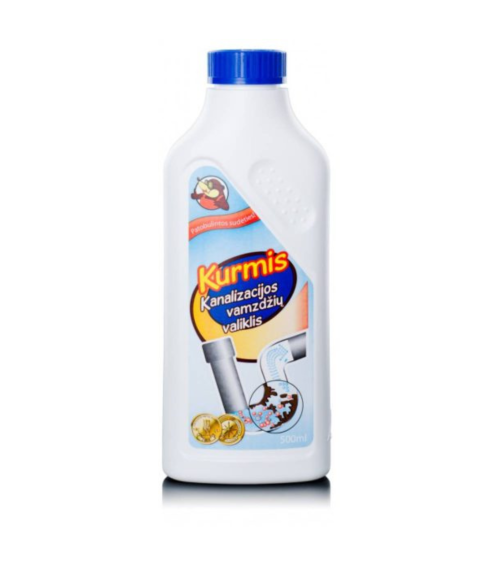 Abflussreiniger Flüssigkeit "Kurmis liquid 500 ml". Reinigungsmittel