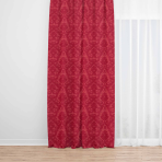 Verdunkelungsvorhang „Red baroque curtain“. Vorhänge, 140x220 cm. Rote gardine mit aufwändigem jacquard-ornamentmuster, das jedem raum eleganz und wärme verleiht.