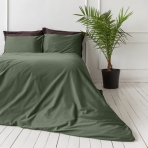 Premium satin bettwäsche set "Dark green". Bettwäsche aus Satin, 135/140x200 cm, 200x200 cm, 200x220 cm