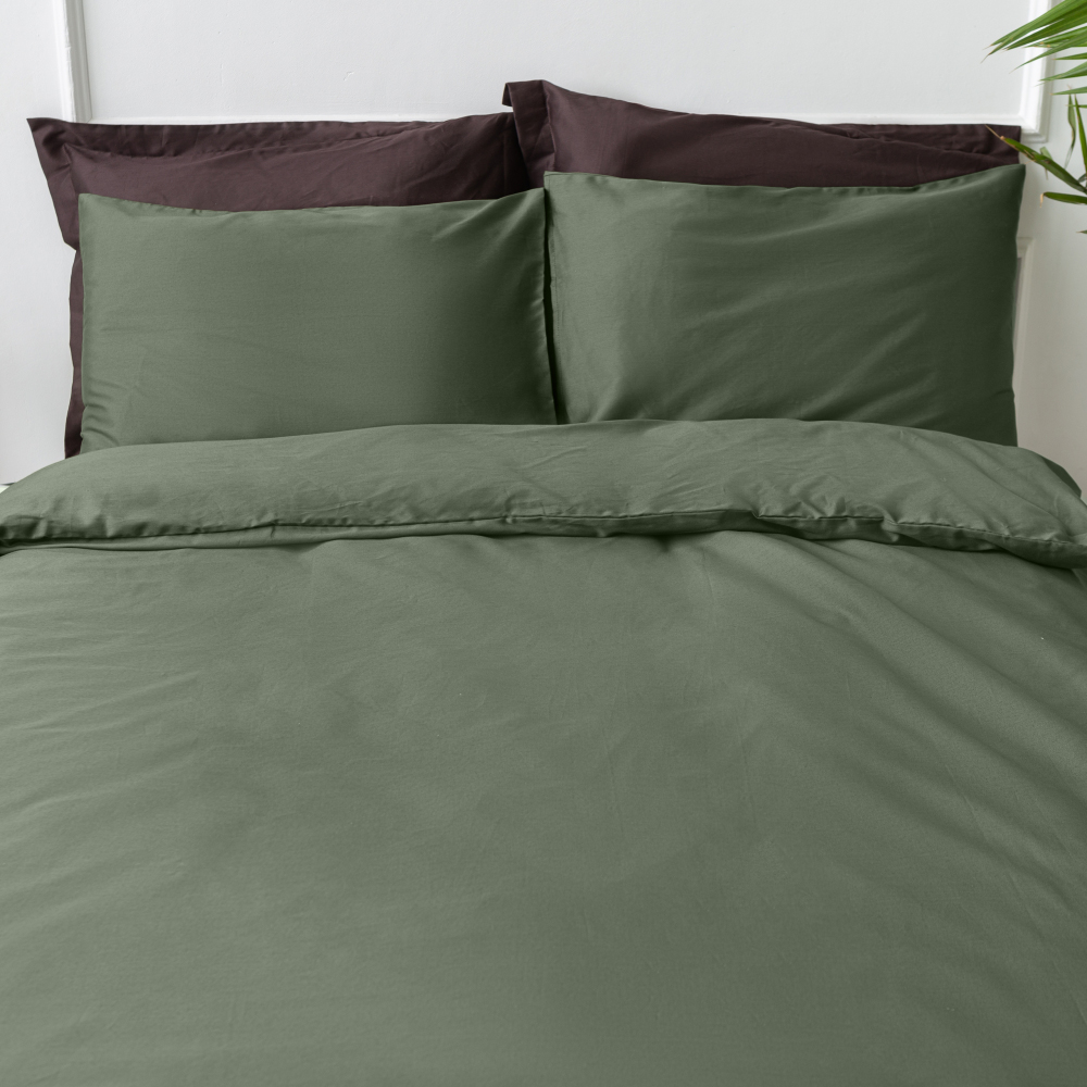 Premium satin bettwäsche set "Dark green". Bettwäsche aus Satin, 135/140x200 cm, 200x200 cm, 200x220 cm