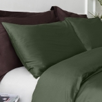 Premium satin bettwäsche set "Dark green". Bettwäsche aus Satin, 135/140x200 cm, 200x200 cm, 200x220 cm