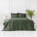 Premium satin bettwäsche set "Dark green". Bettwäsche aus Satin, 135/140x200 cm, 200x200 cm, 200x220 cm