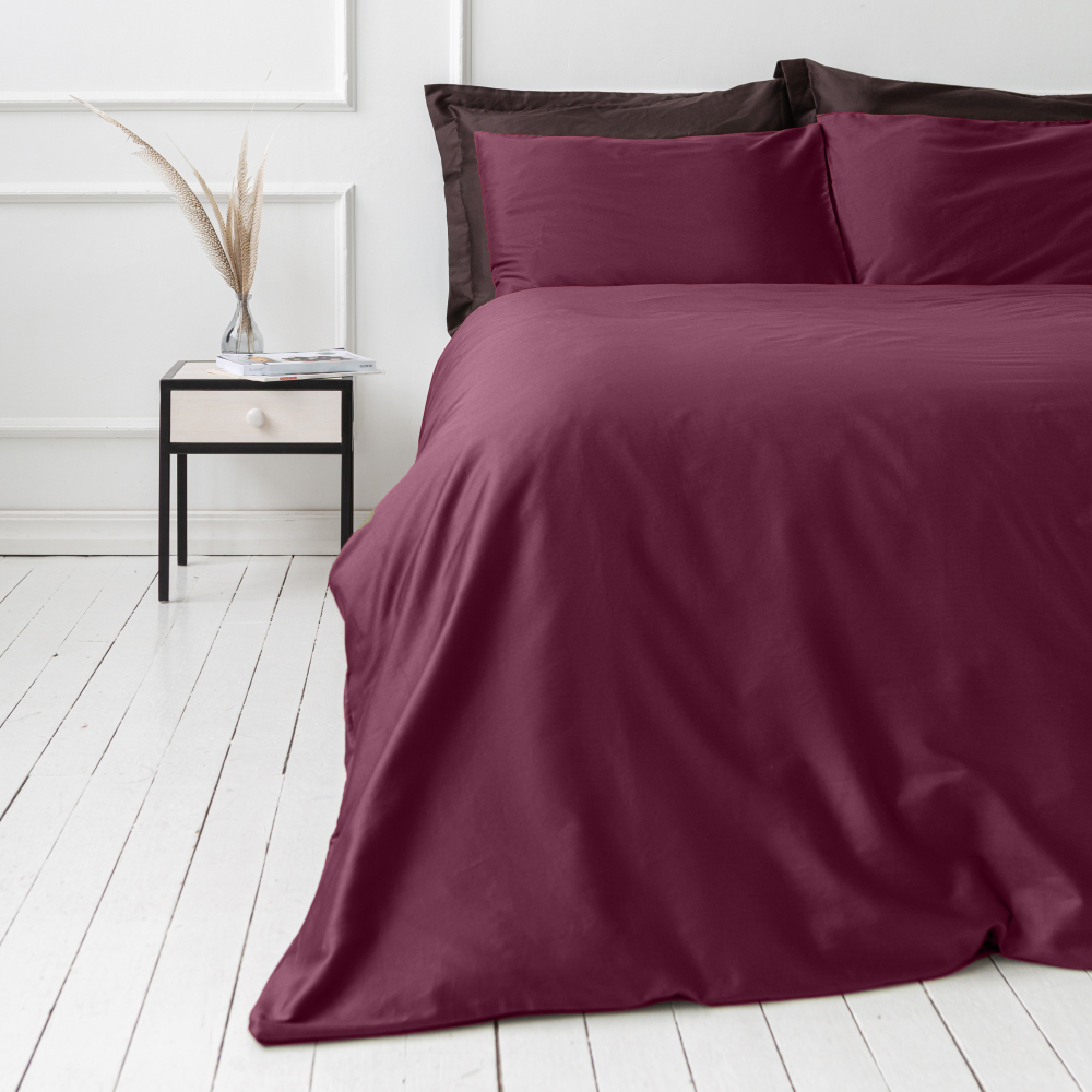 Premium satin bettwäsche set "Cherry". Bettwäsche aus Satin, 140x200 cm, 180x200 cm, 200x200 cm, 200x220 cm