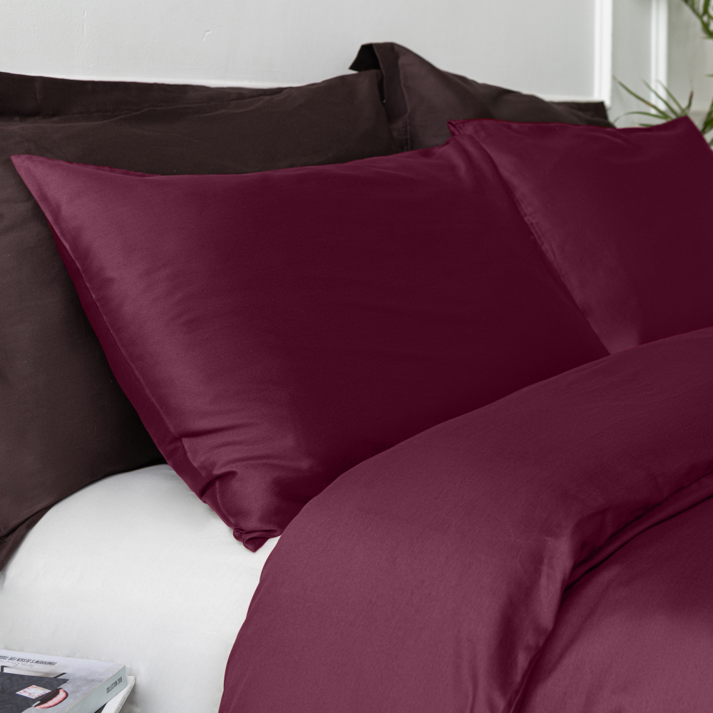 Premium satin bettwäsche set "Cherry". Bettwäsche aus Satin, 140x200 cm, 180x200 cm, 200x200 cm, 200x220 cm