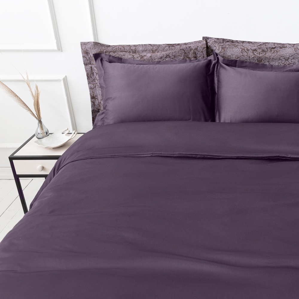 Premium satin bettwäsche set "Mauve". Bettwäsche aus Satin, 135/140x200 cm, 150x200 cm, 155/160x200 cm, 180x200 cm, 200x200 cm, 200x220 cm, 220x240 cm