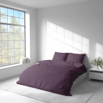 Premium satin bettwäsche set "Plum glow". Bettwäsche aus Satin, 135/140x200 cm, 200x200 cm, 200x220 cm, 220x240 cm. Elegantes dunkelviolettes bettwäsche-set, das eine beruhigende und harmonische atmosphäre schafft.