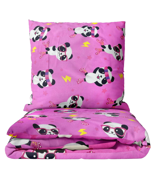 Kinderbettwäsche set "Panda Pink". Kinderbettwäsche